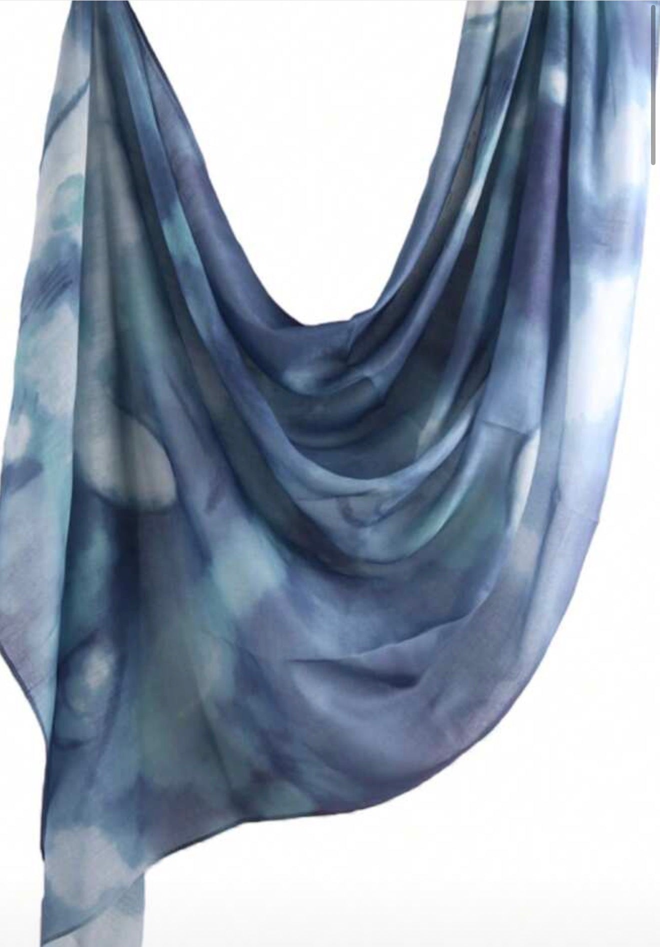 Watercolor Scarf, Marble Pattern,